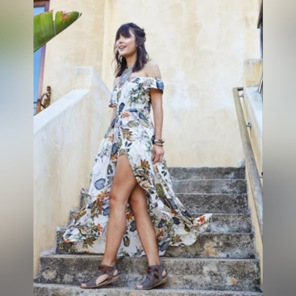 High Low Maxi Romper Dress with Shorts - Picture 2 of 5